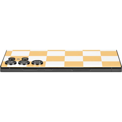 Yellow and White Checkerboard Galaxy S25 Ultra Skin